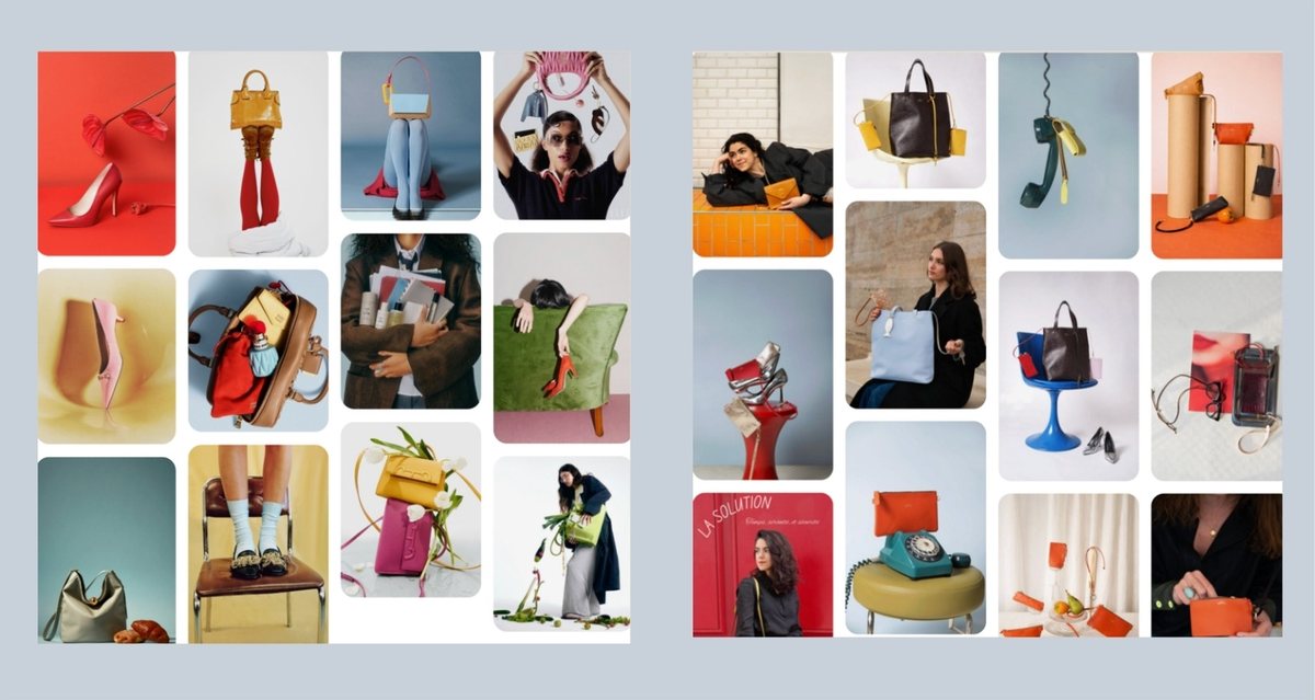 Atelier BALTUS moodboard and resulting Instagram grid