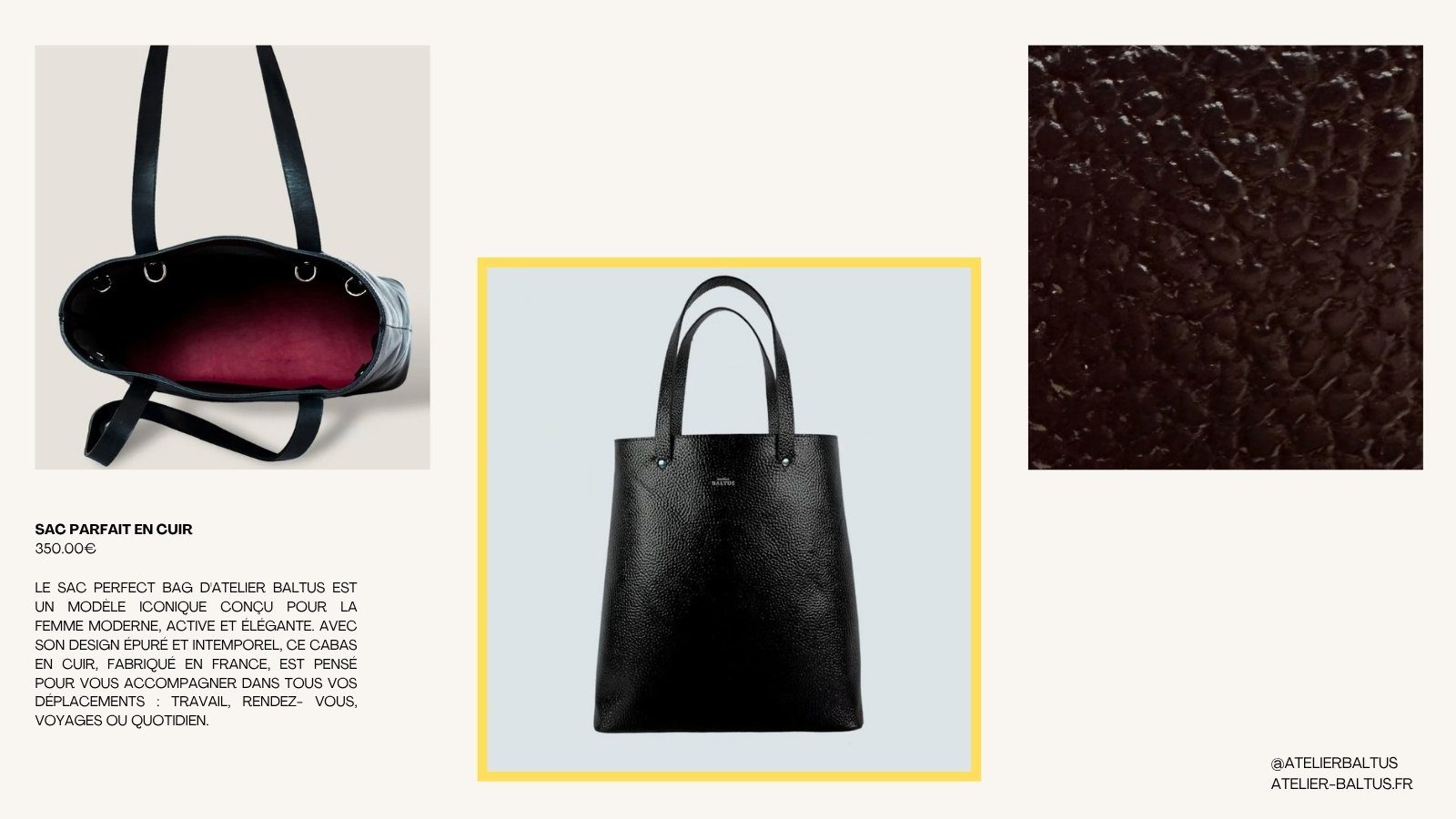 Lookbook spread: Sac Parfait tote