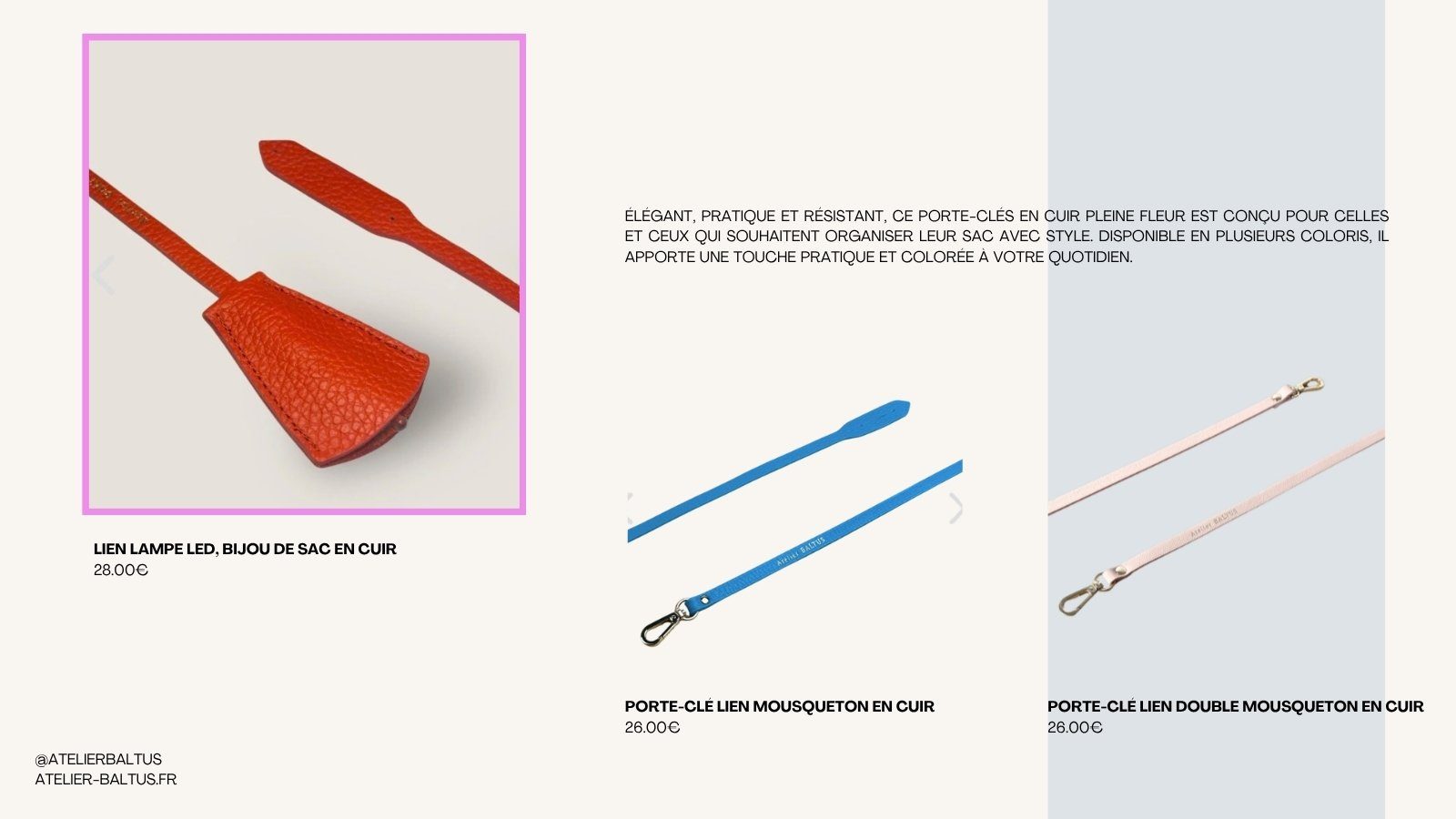 Lookbook spread: leather key rings